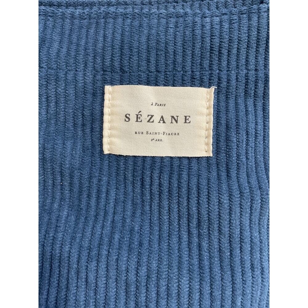 Sezane Corduroy Blue Tote Bag - Picture 3 of 5